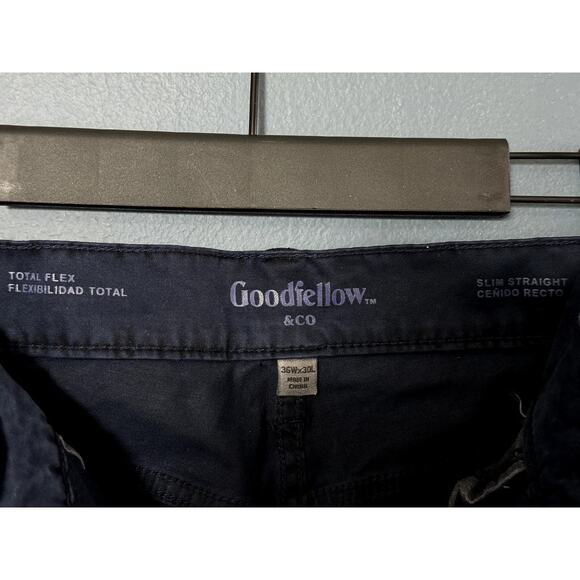 GOODFELLOW & CO NAVY BLUE MENS CHINO PANTS SIZE 36 WAIST X 30 INSEAM - Picture 6 of 11
